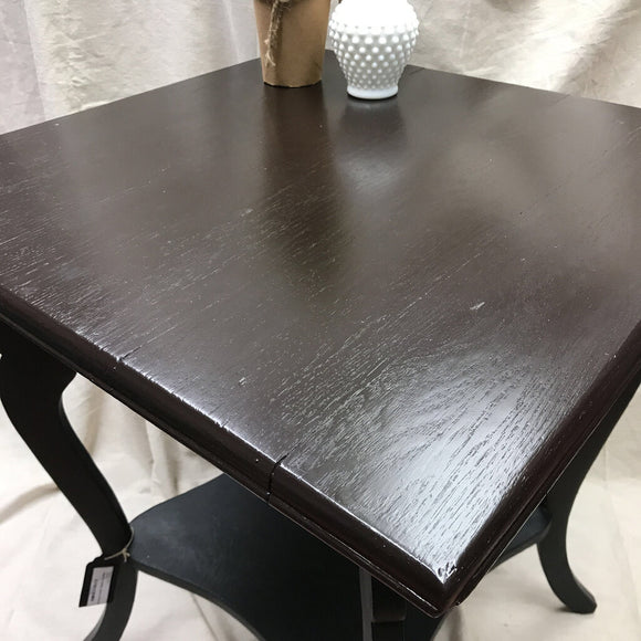 Square table, Java stain W/ black legs
