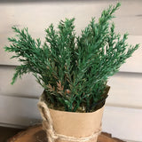 faux plant in paper pot